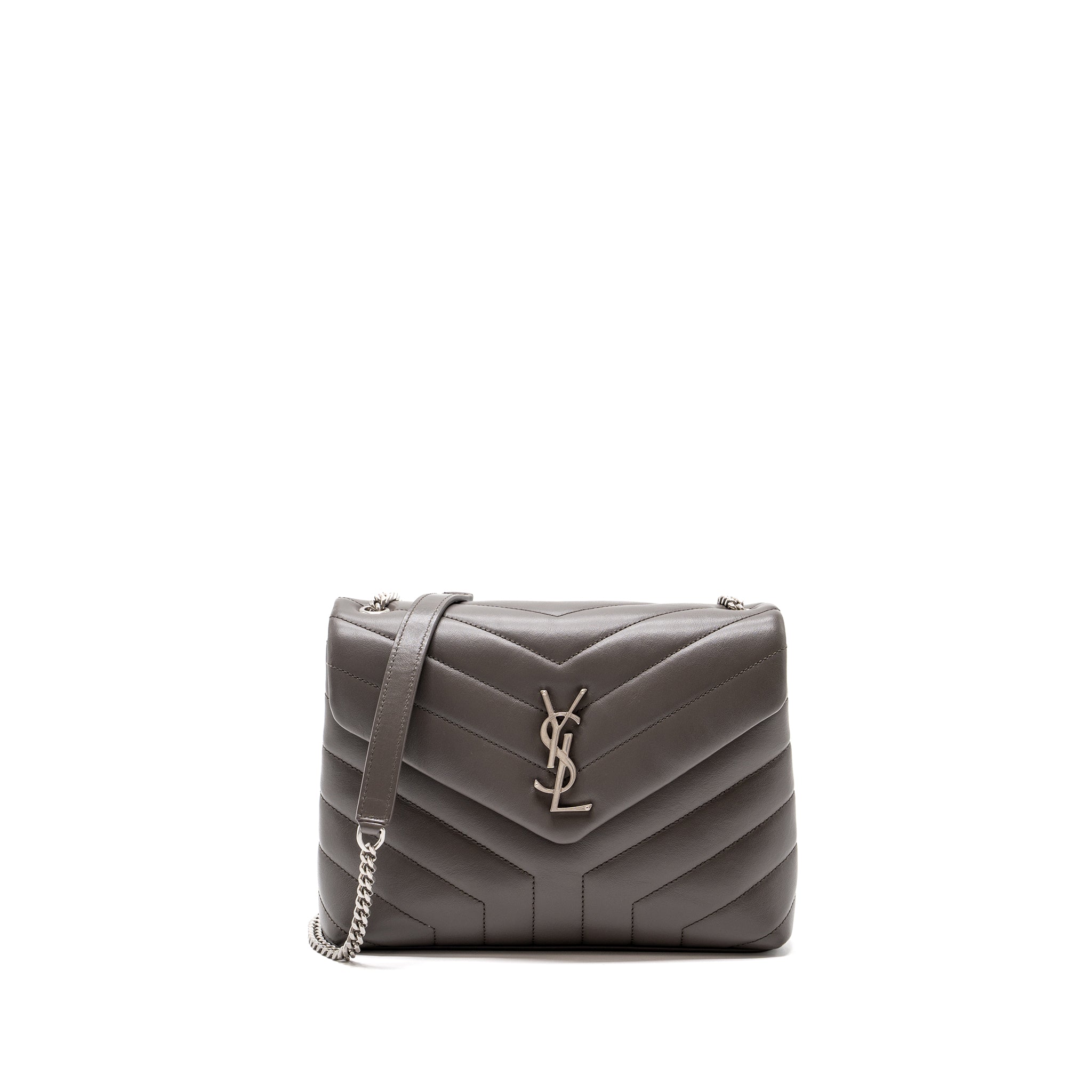 SAINT LAURENT/YSL SMALL LOU LOU BAG CALFSKIN DARK GREY SHW