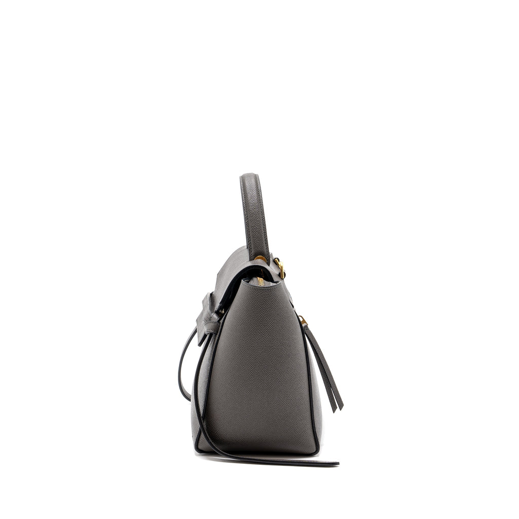 CELINE MICRO BELT BAG GRAINED CALFSKIN GREY GHW