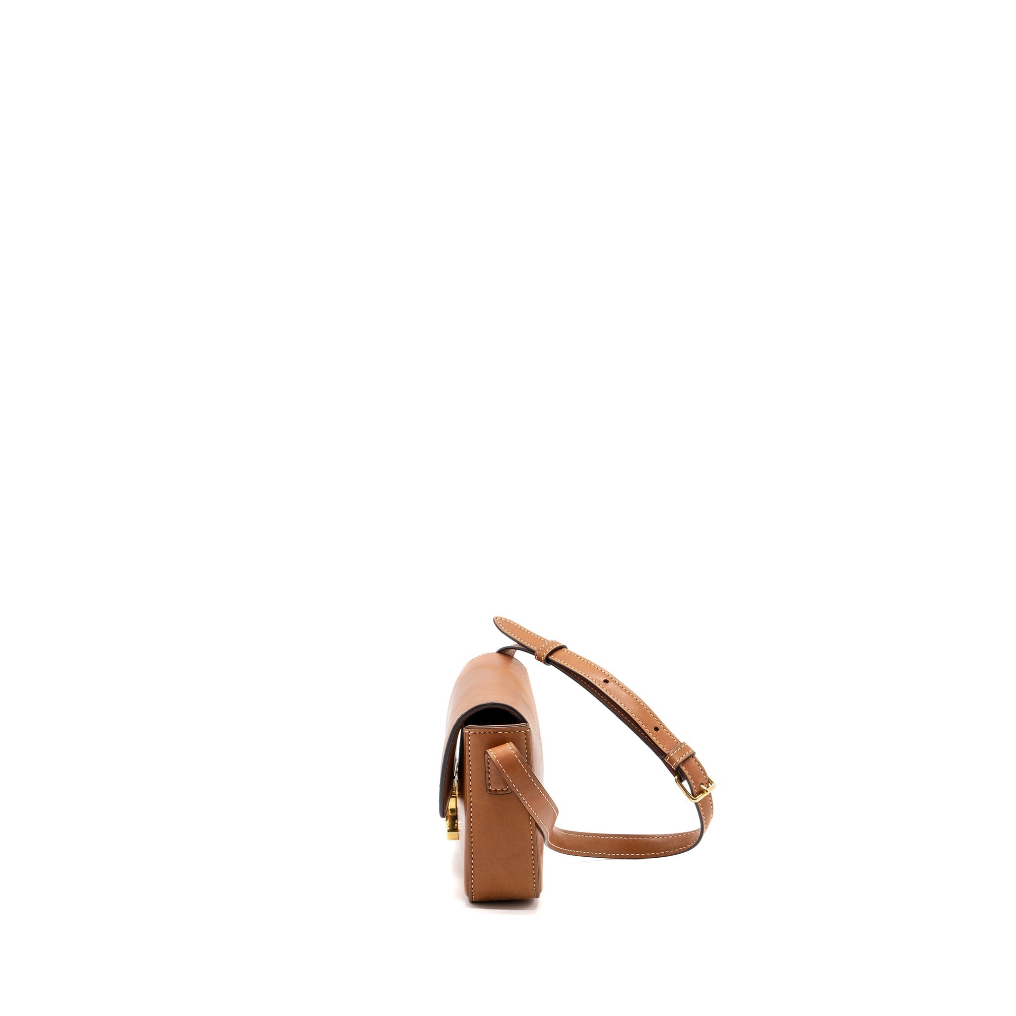 CELINE TRIOMPHE SHOULDER BAG NATURAL CALFSKIN TAN GHW