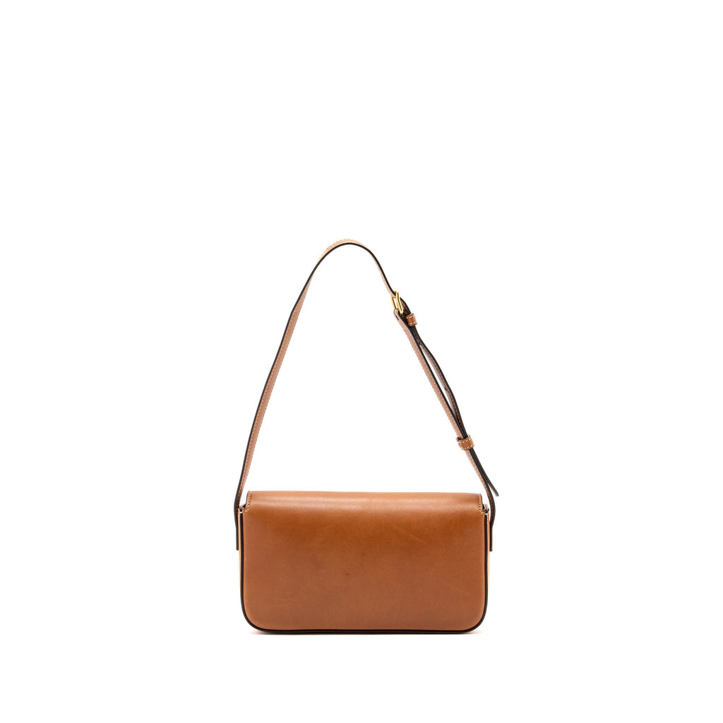 CELINE TRIOMPHE SHOULDER BAG NATURAL CALFSKIN TAN GHW