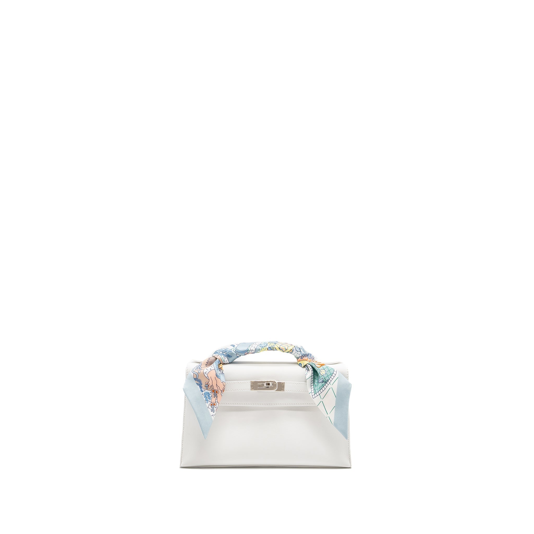 HERMES KELLY POCHETTE SWIFT NEW WHITE SHW
