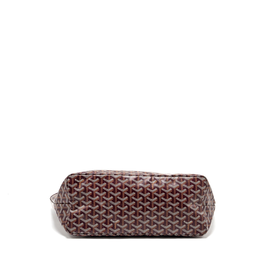 GOYARD SAINT LOUIS PM TOTE BAG GOYARDLINE CANVAS/CALFSKIN BURGUNDY SHW