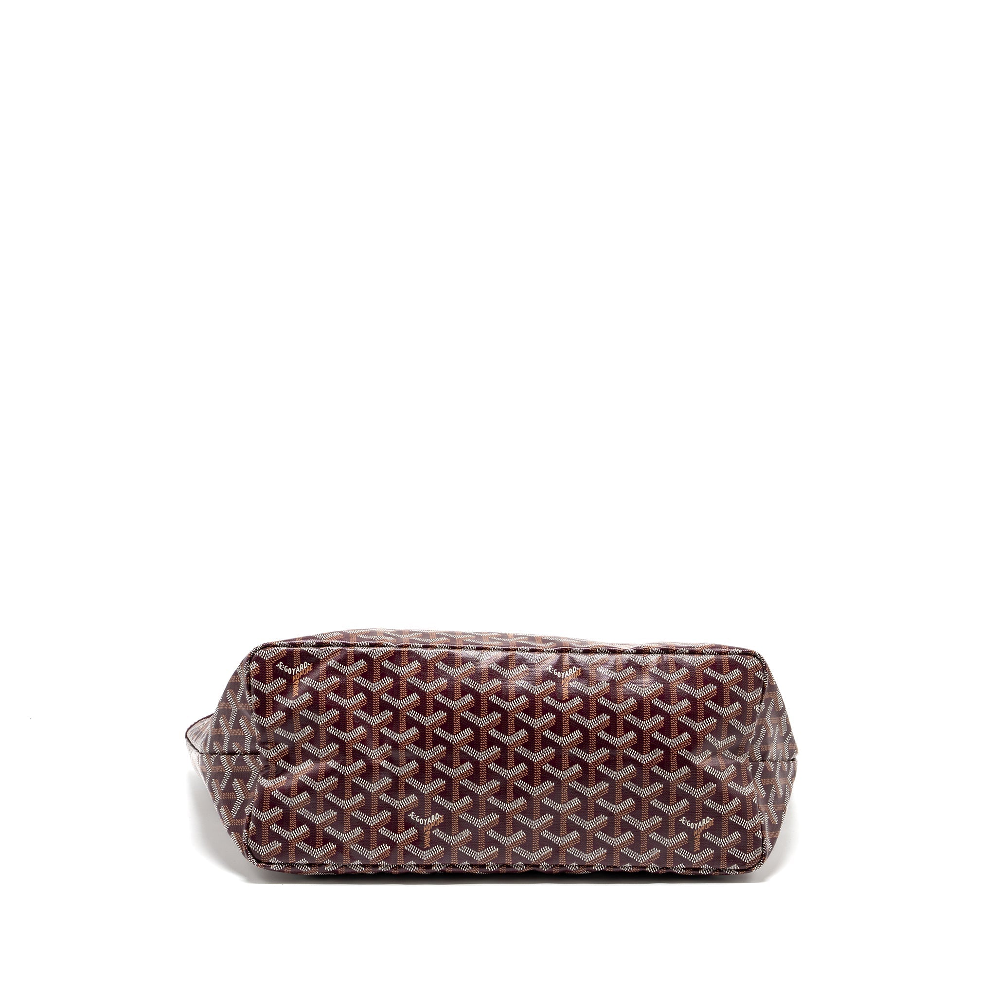 GOYARD SAINT LOUIS PM TOTE BAG GOYARDLINE CANVAS/CALFSKIN BURGUNDY SHW