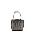 GOYARD ANJOU MINI TOTE BAG GOYARDINE CANVAS/CALFSKIN BLACK SHW