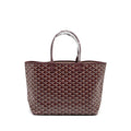GOYARD SAINT LOUIS PM TOTE BAG GOYARDLINE CANVAS/CALFSKIN BURGUNDY SHW