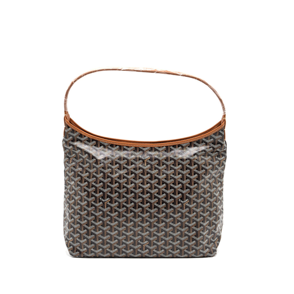 GOYARD BOHEME HOBO BAG CANVAS/CALFSKIN BLACK/ BROWN SHW
