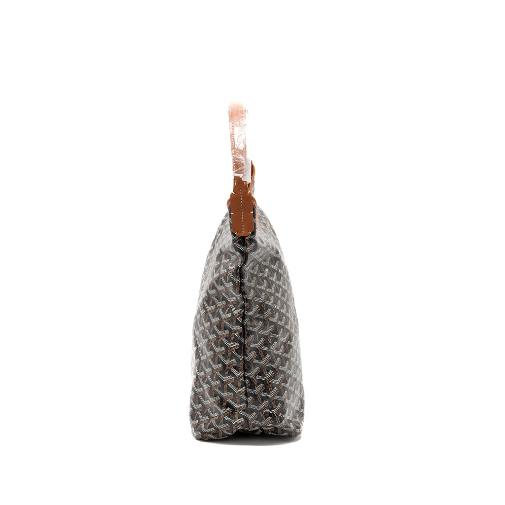 GOYARD BOHEME HOBO BAG CANVAS/CALFSKIN BLACK/ BROWN SHW