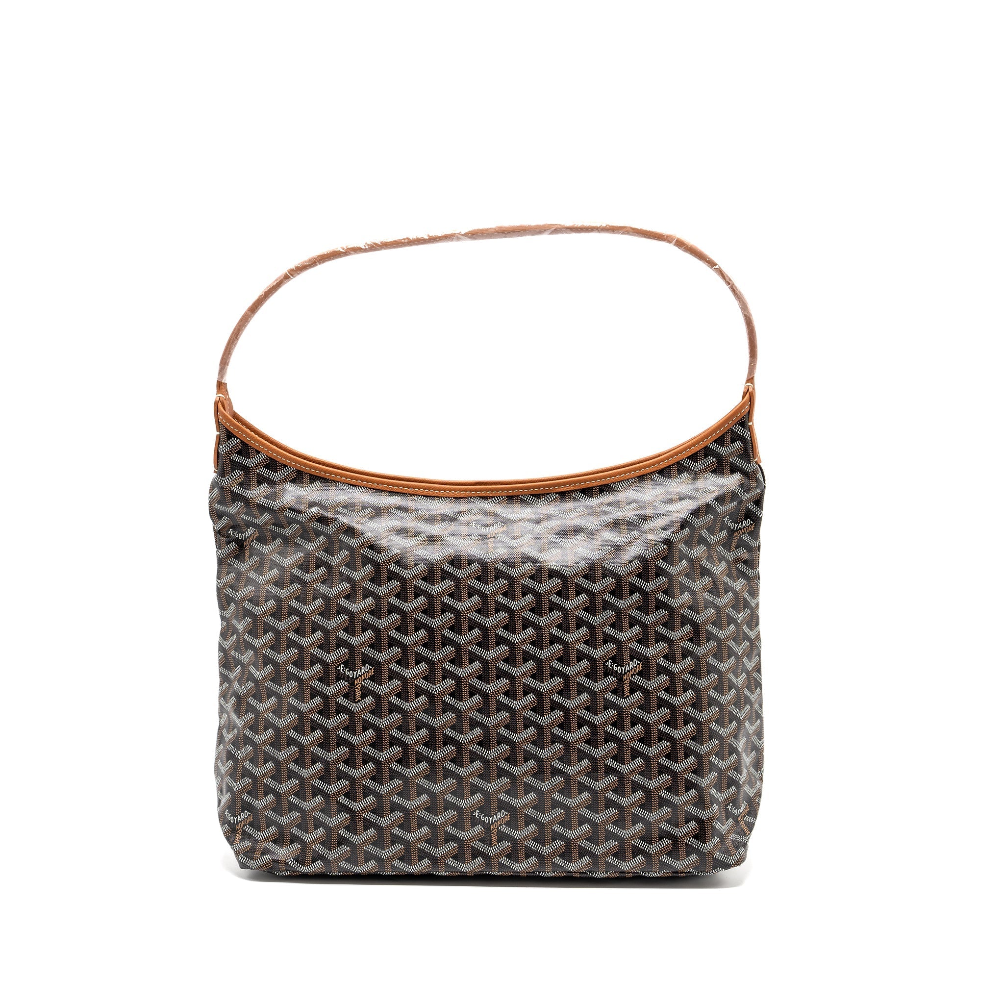GOYARD BOHEME HOBO BAG CANVAS/CALFSKIN BLACK/ BROWN SHW