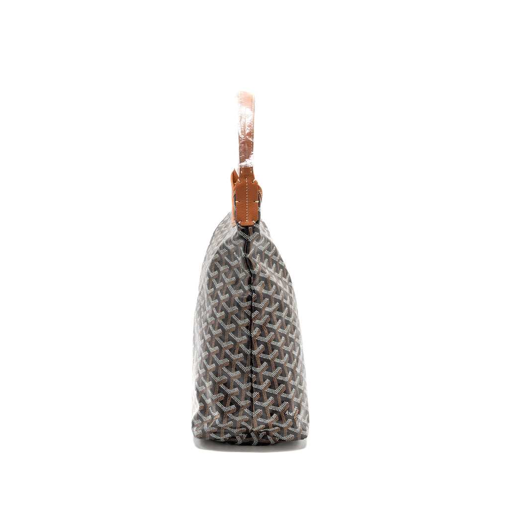 GOYARD BOHEME HOBO BAG CANVAS/CALFSKIN BLACK/ BROWN SHW