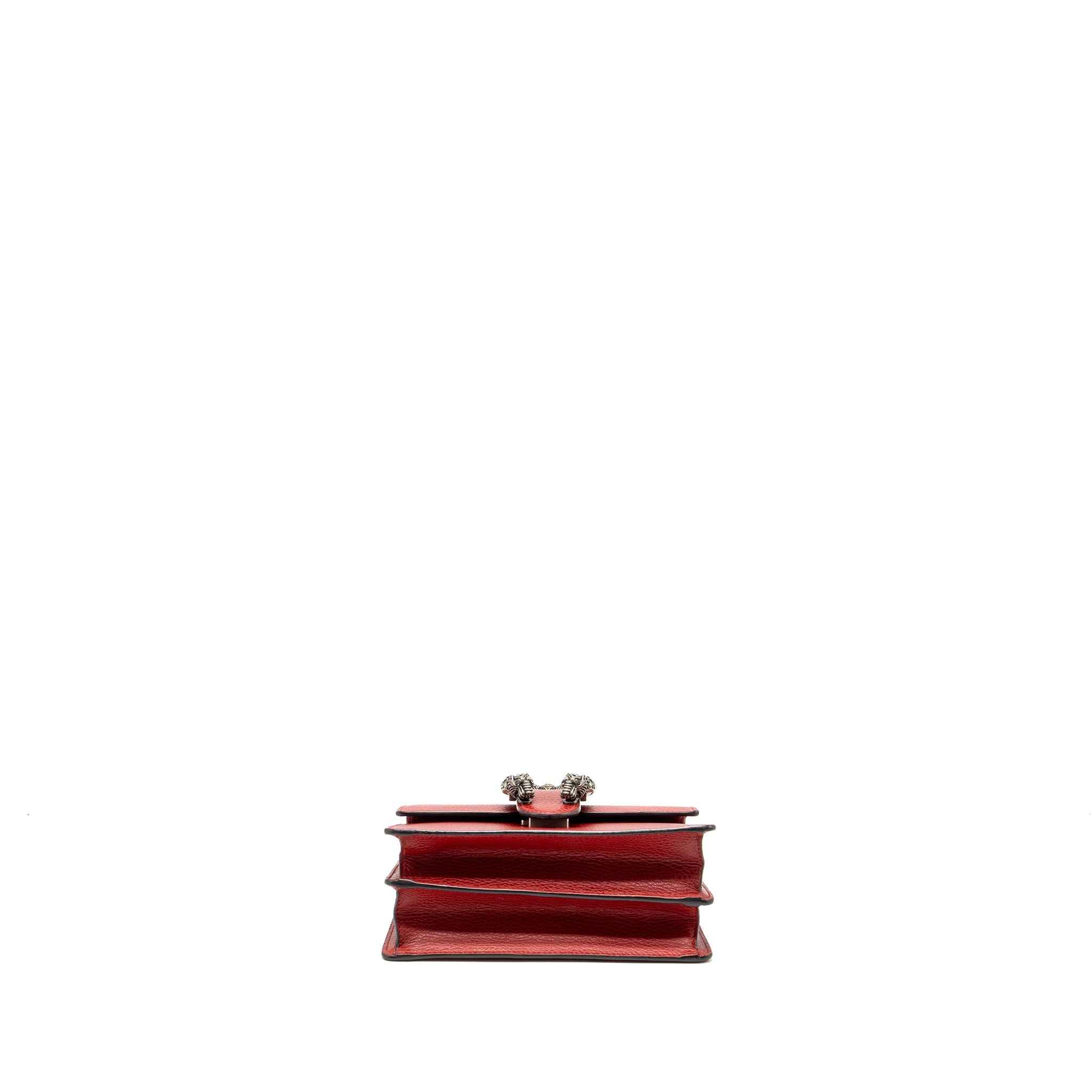 GUCCI DIONYSUS SMALL BAMBOO HANDLE BAG CALFSKIN RED SHW