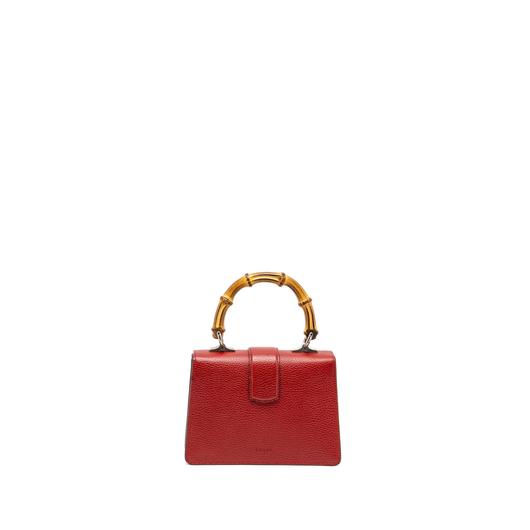 GUCCI DIONYSUS SMALL BAMBOO HANDLE BAG CALFSKIN RED SHW