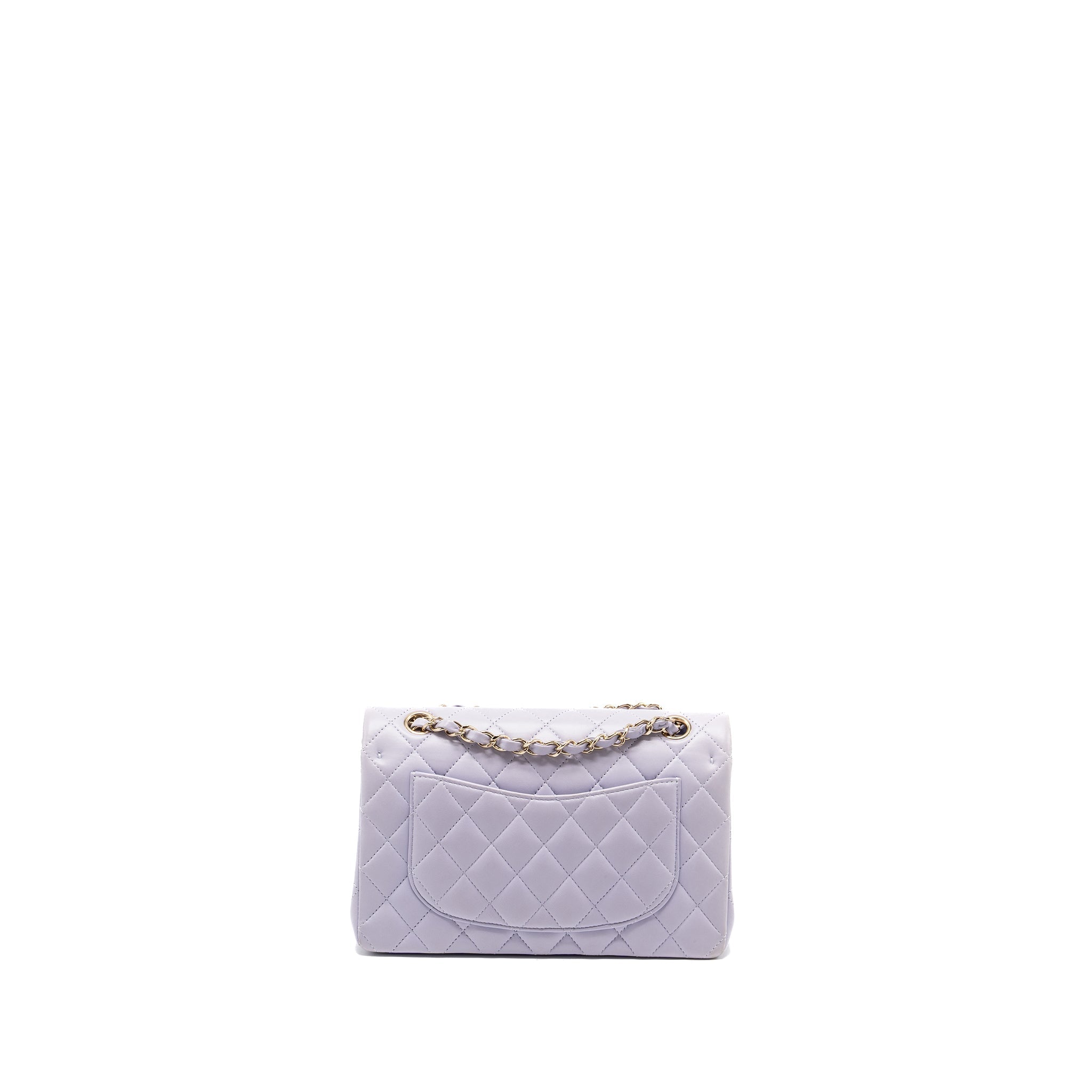 CHANEL SMALL CLASSIC DOUBLE FLAP BAG LAMBSKIN LIGHT PURPLE LGHW(MICROCHIP)
