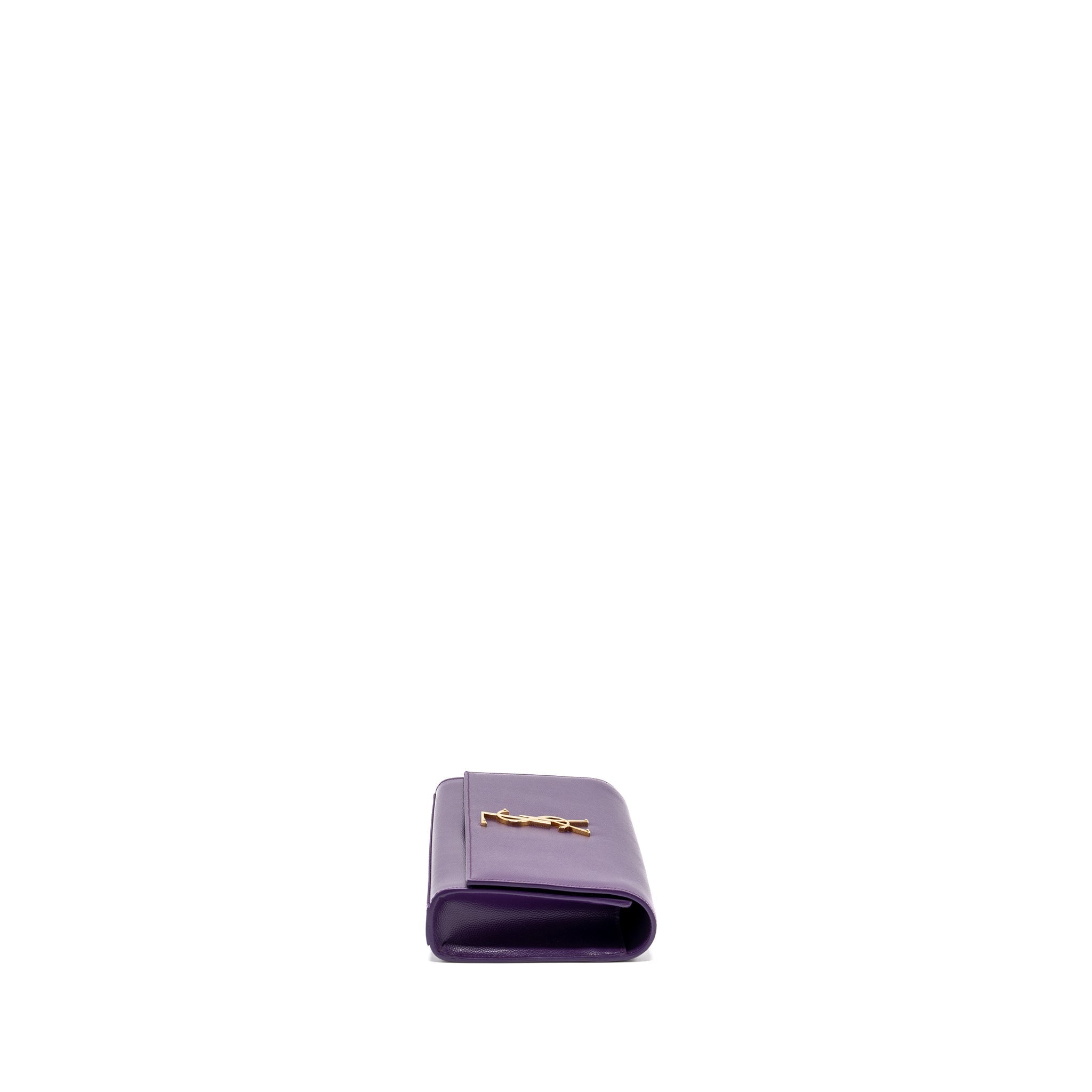 SAINT LAURENT KATE CLUTCH CALFSKIN PURPLE GHW