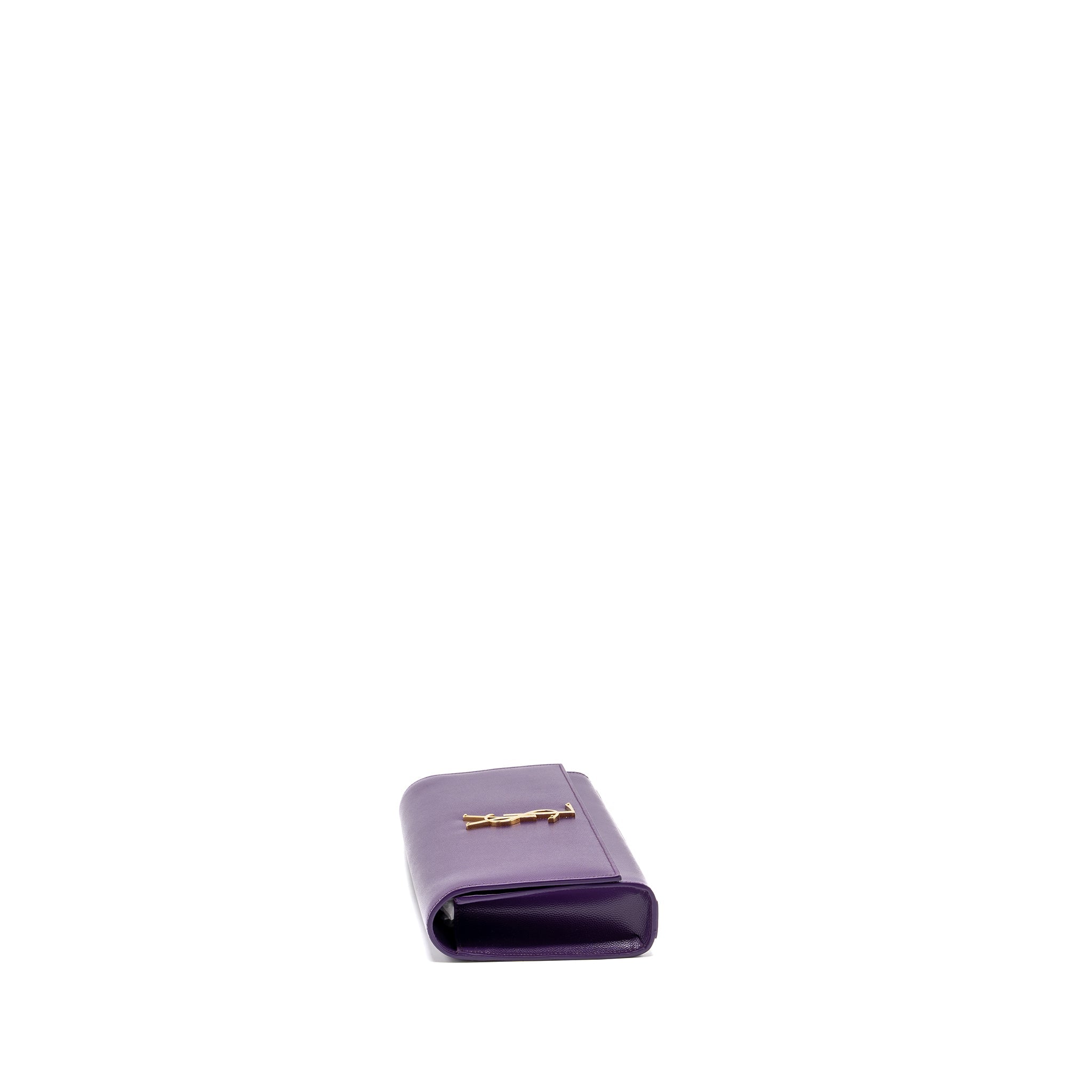 SAINT LAURENT KATE CLUTCH CALFSKIN PURPLE GHW