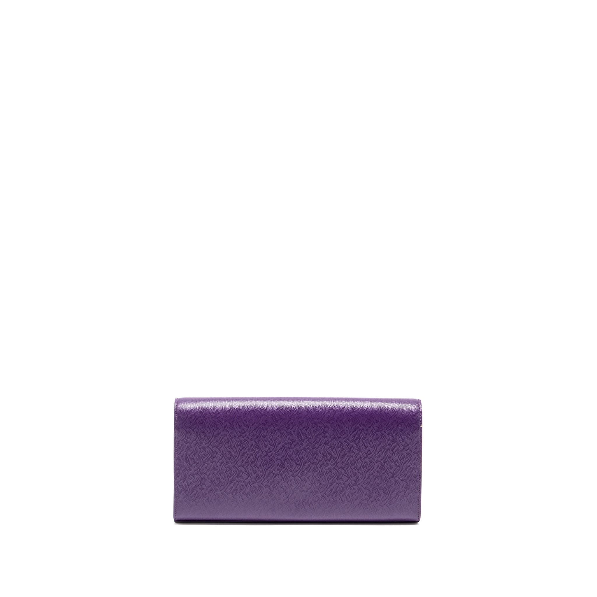 SAINT LAURENT KATE CLUTCH CALFSKIN PURPLE GHW
