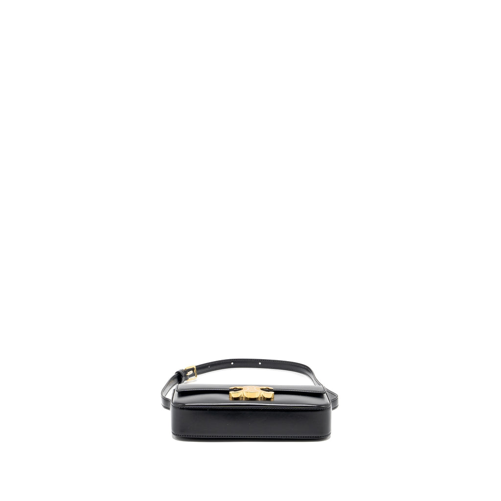 CELINE TRIOMPHE SHOULDER BAG CALFSKIN BLACK GHW