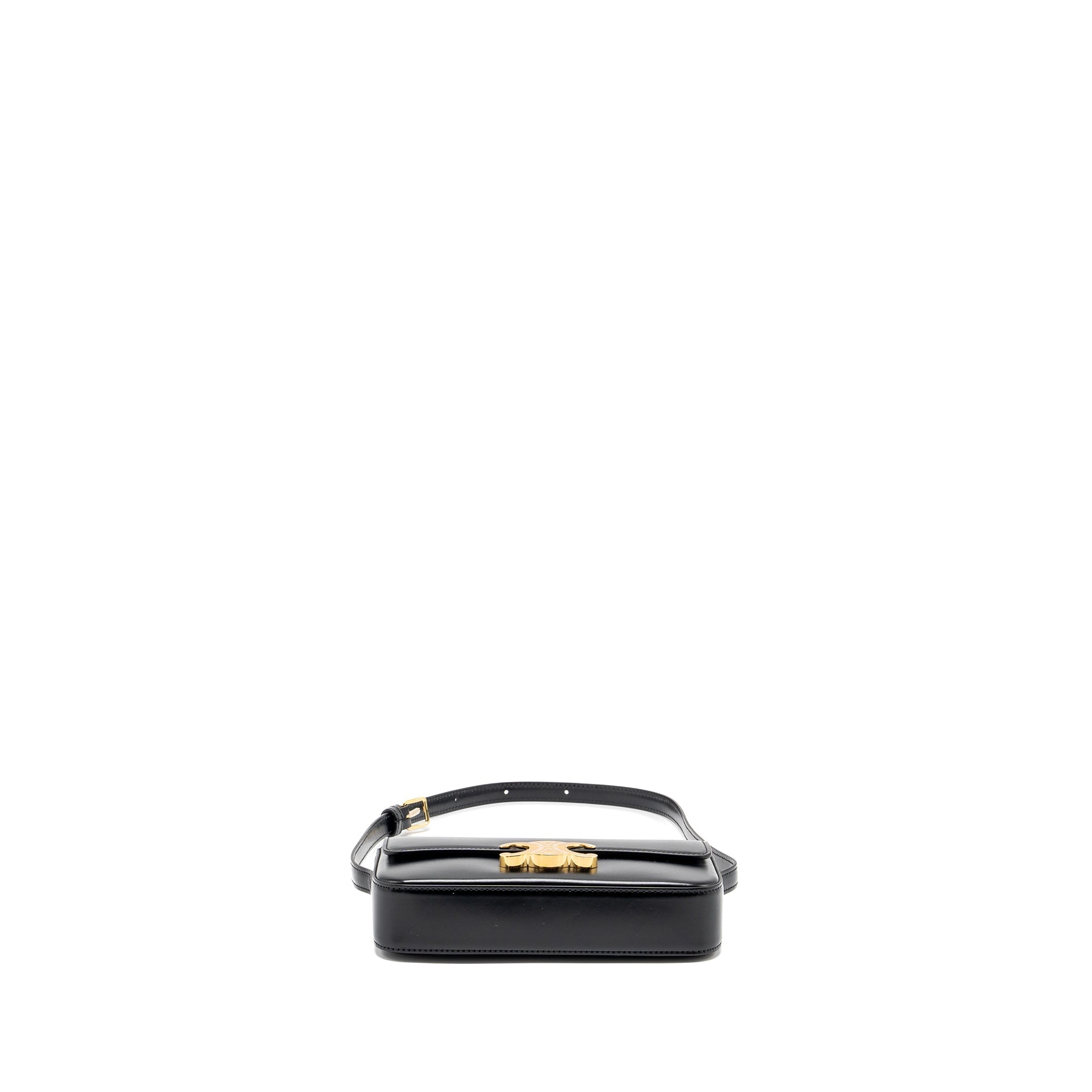 CELINE TRIOMPHE SHOULDER BAG CALFSKIN BLACK GHW