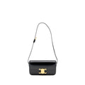 CELINE TRIOMPHE SHOULDER BAG CALFSKIN BLACK GHW