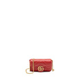 GUCCI SUPER MINI GG MARMONT CALFSKIN RED GHW
