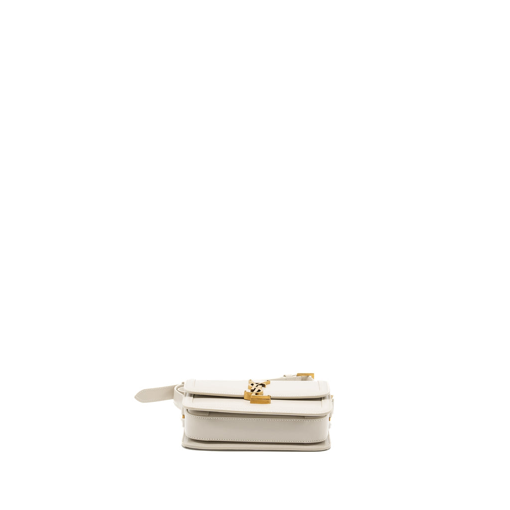 SAINT LAURENT/YSL SMALL SOLFERINO SATCHEL CROSSBODY BAG WHITE GHW