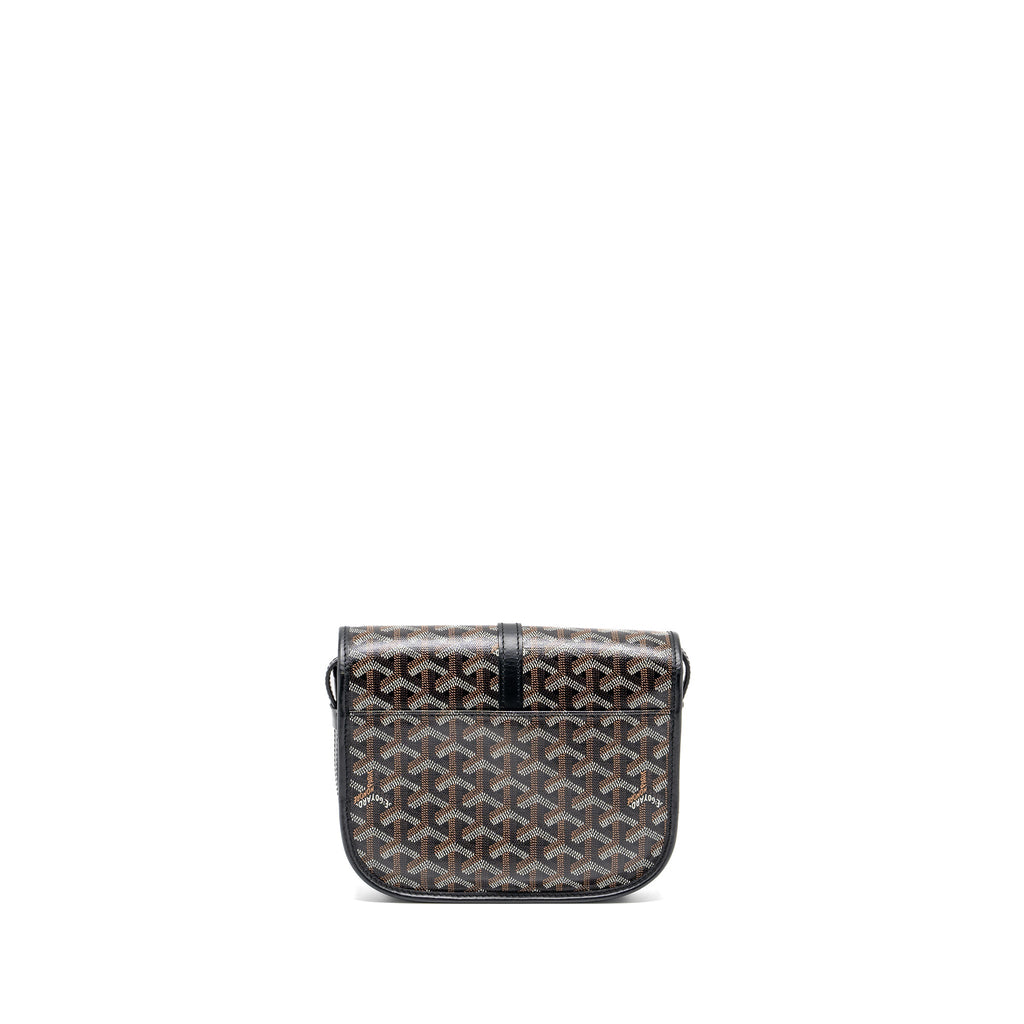 GOYARD BELVEDERE PM MESSENGER BAG GOYARDLINE CANVAS / CALFSKIN BLACK SHW
