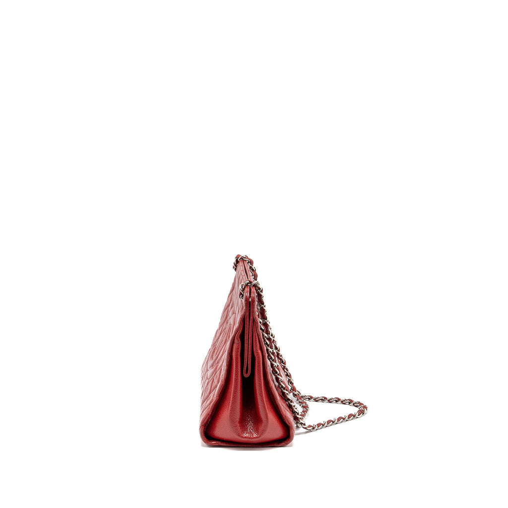 CHANEL CHAIN SHOPPING TOTE BAG CAVIAR RED SHW