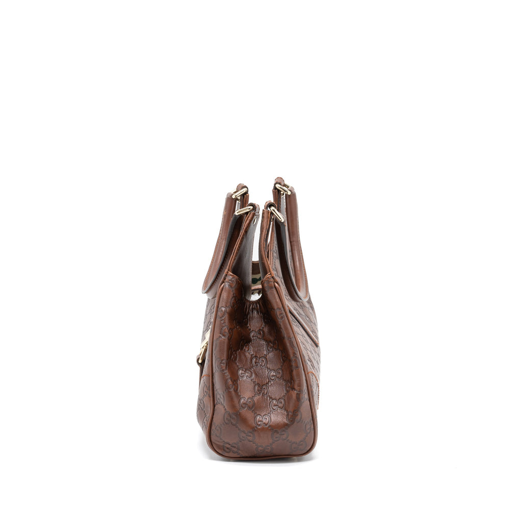 GUCCI VINTAGE JACKIE BAG GG SUPREME CALFSKIN BROWN GHW