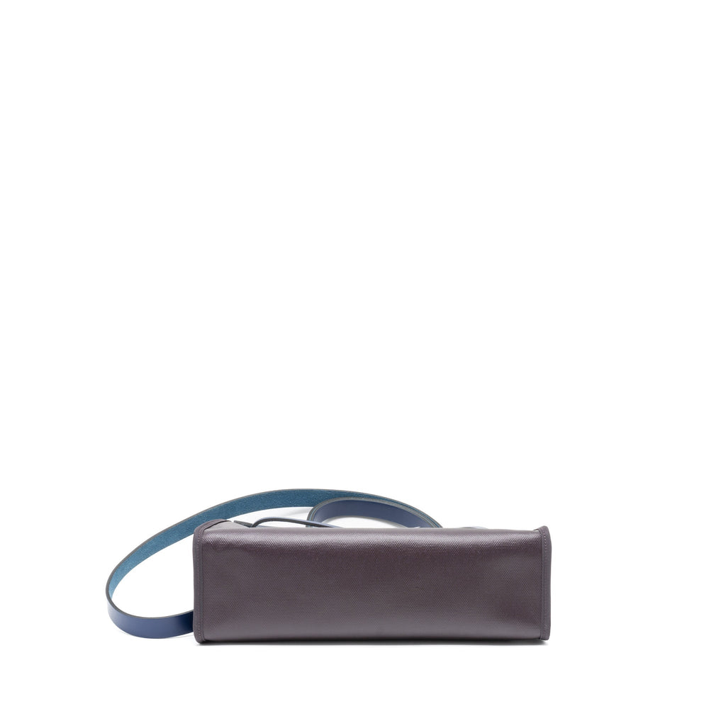 HERMES HERBAG ZIP 31 BAG TOILE H BERLINE CANVAS/VACHE HUNTER CASSIS/BLACK/BLUE SAPHIR GHW