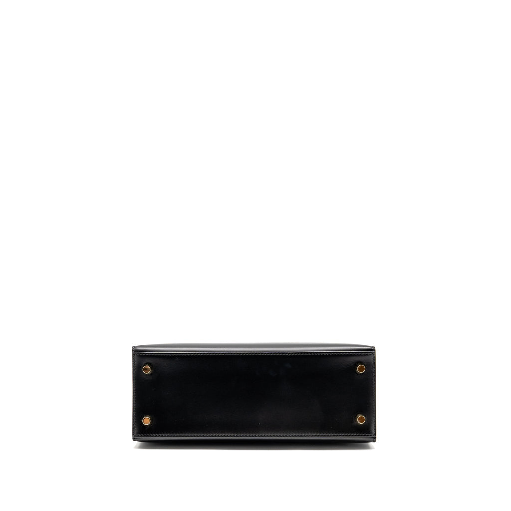 HERMES KELLY 25 BOX BLACK GHW