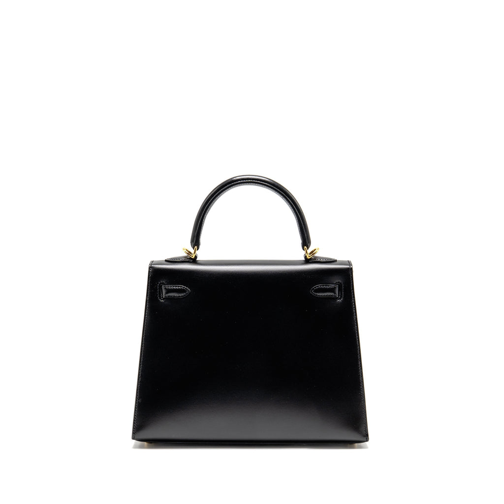 HERMES KELLY 25 BOX BLACK GHW