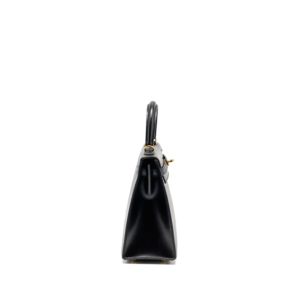 HERMES KELLY 25 BOX BLACK GHW