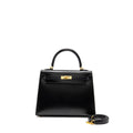 HERMES KELLY 25 BOX BLACK GHW
