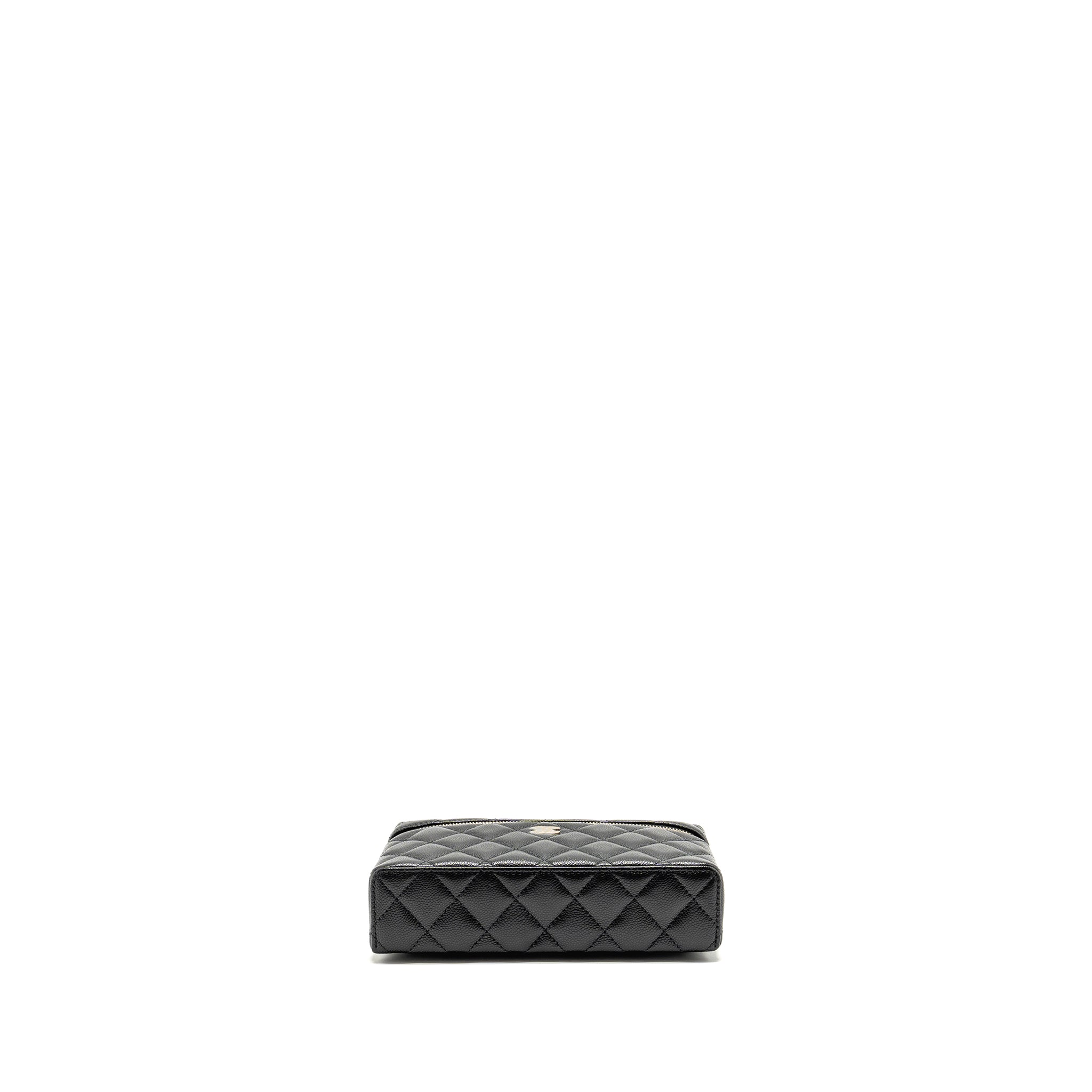 CHANEL 25P CC TOP HANDLE VANITY WITH CHAIN CAVIAR BLACK LGHW (MICROCHIP)