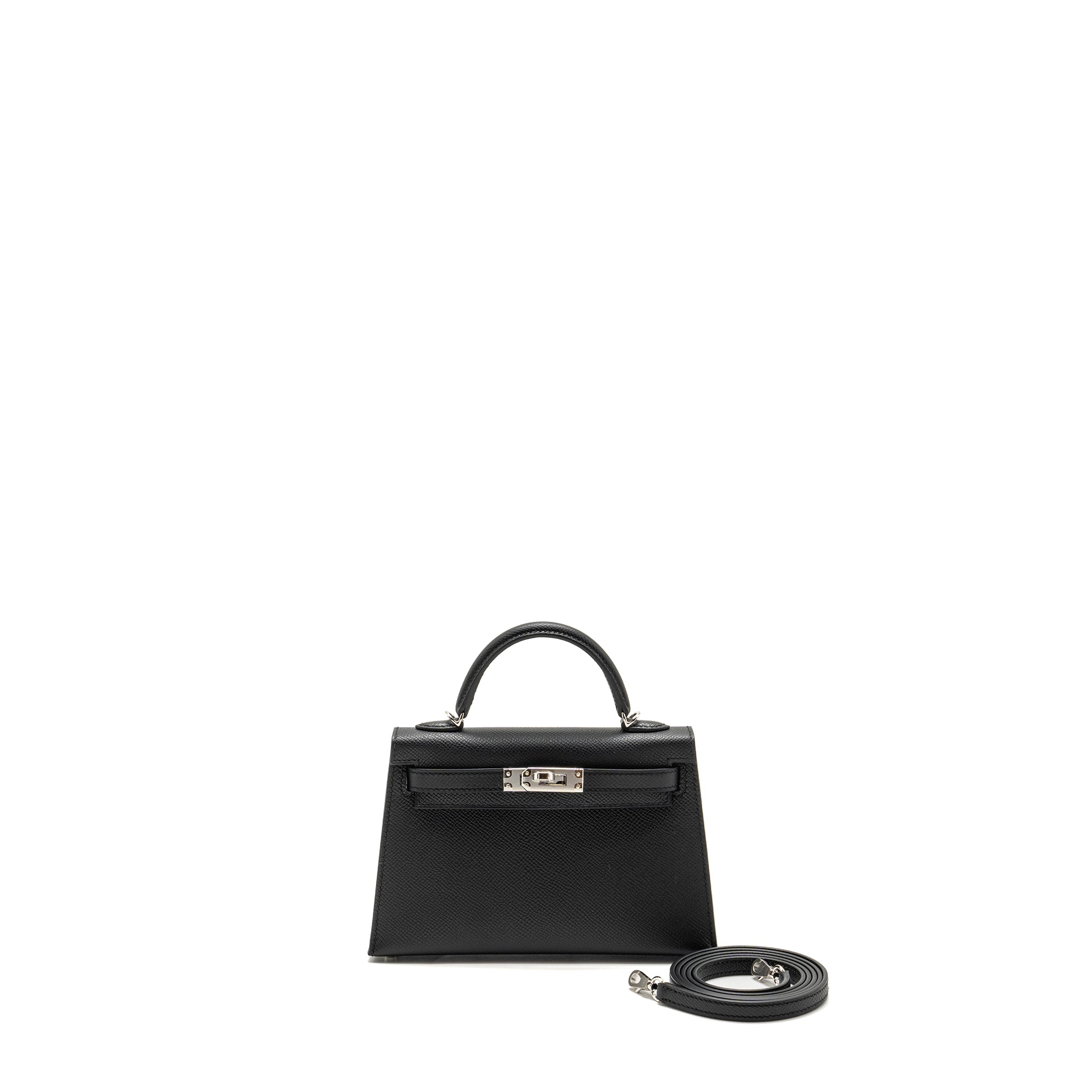 HERMES MINI KELLY II SPECIAL ORDER EPSOM BLACK / NAVY SHW