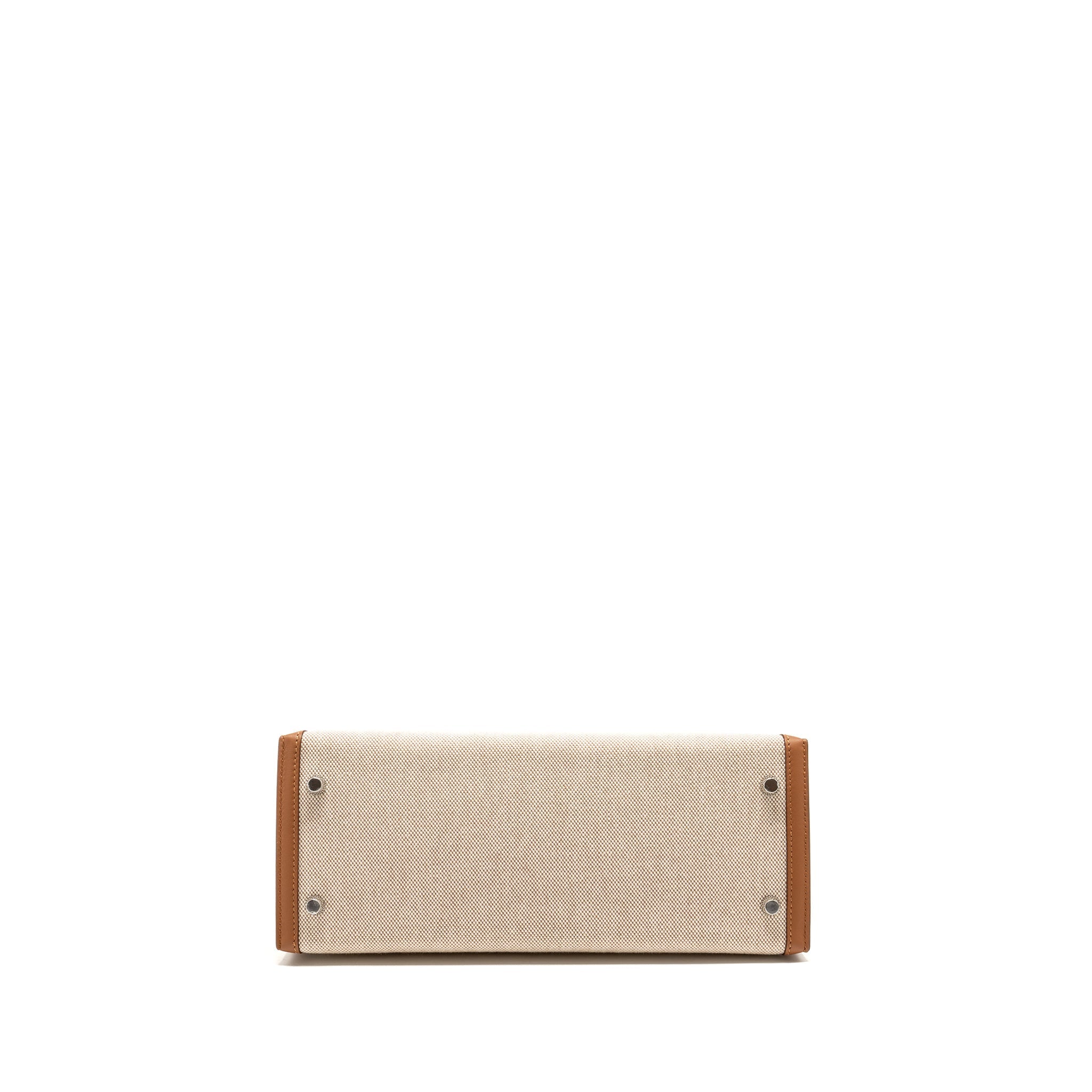 HERMES KELLY 28 TOILE H/SWIFT ECRU/GOLD SHW