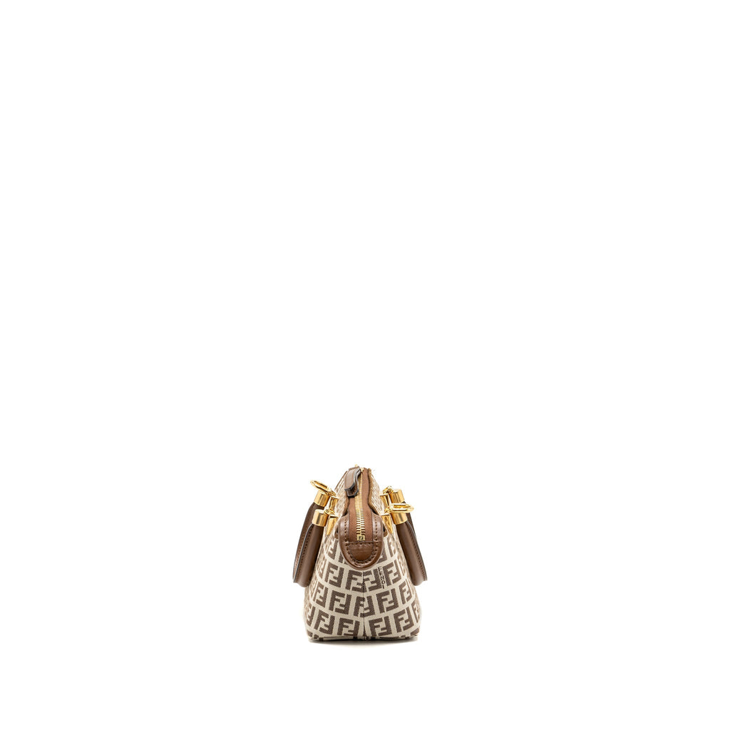 FENDI BY THE WAY MINI BAG FF CANVAS/LEATHER BROWN/CREAM GHW