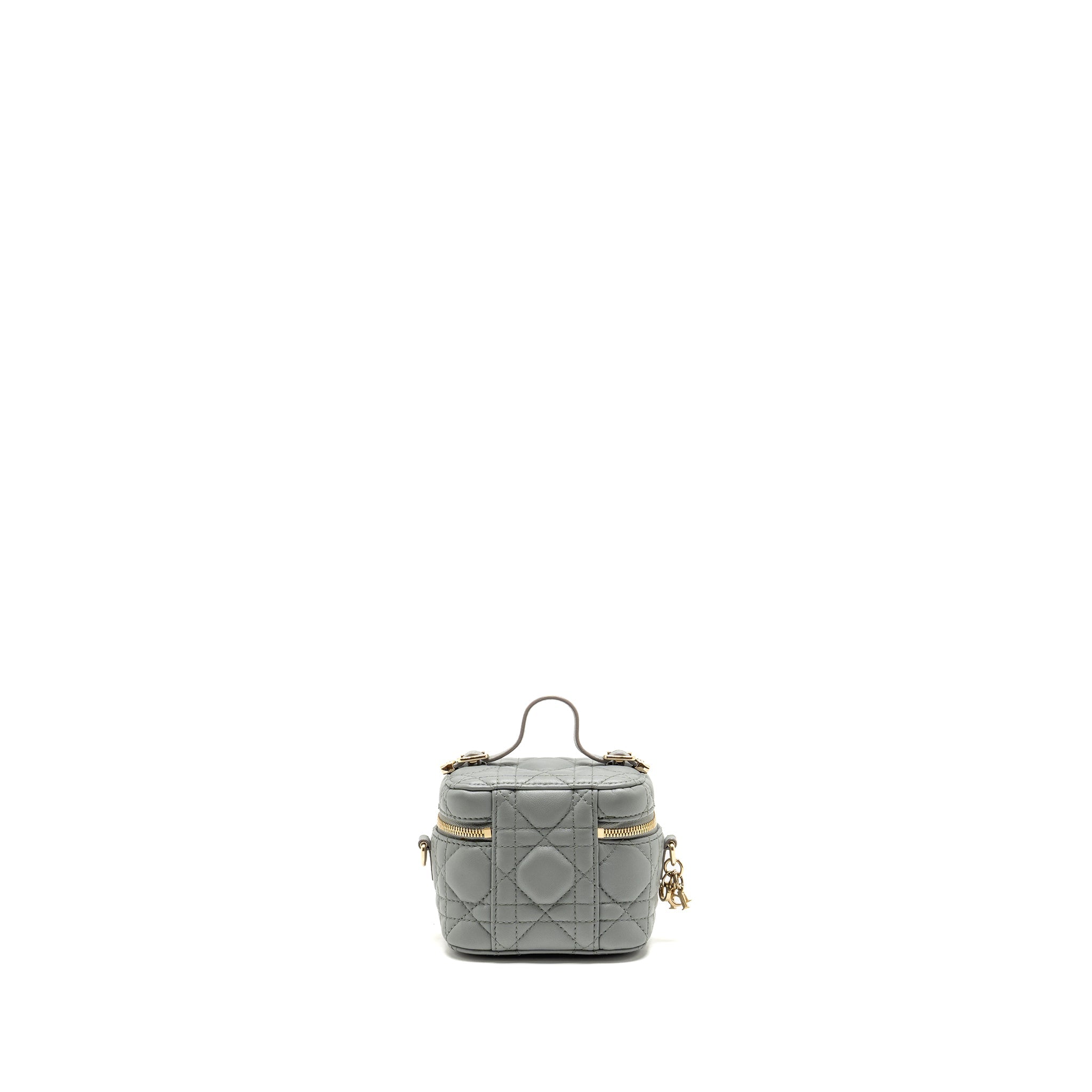 DIOR MICRO LADY DIOR VANITY CASE LAMBSKIN BLUE LGHW