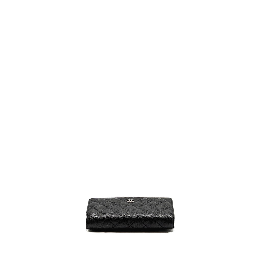 CHANEL CLASSIC WALLET ON CHAIN CAVIAR BLACK SHW (MICROCHIP)