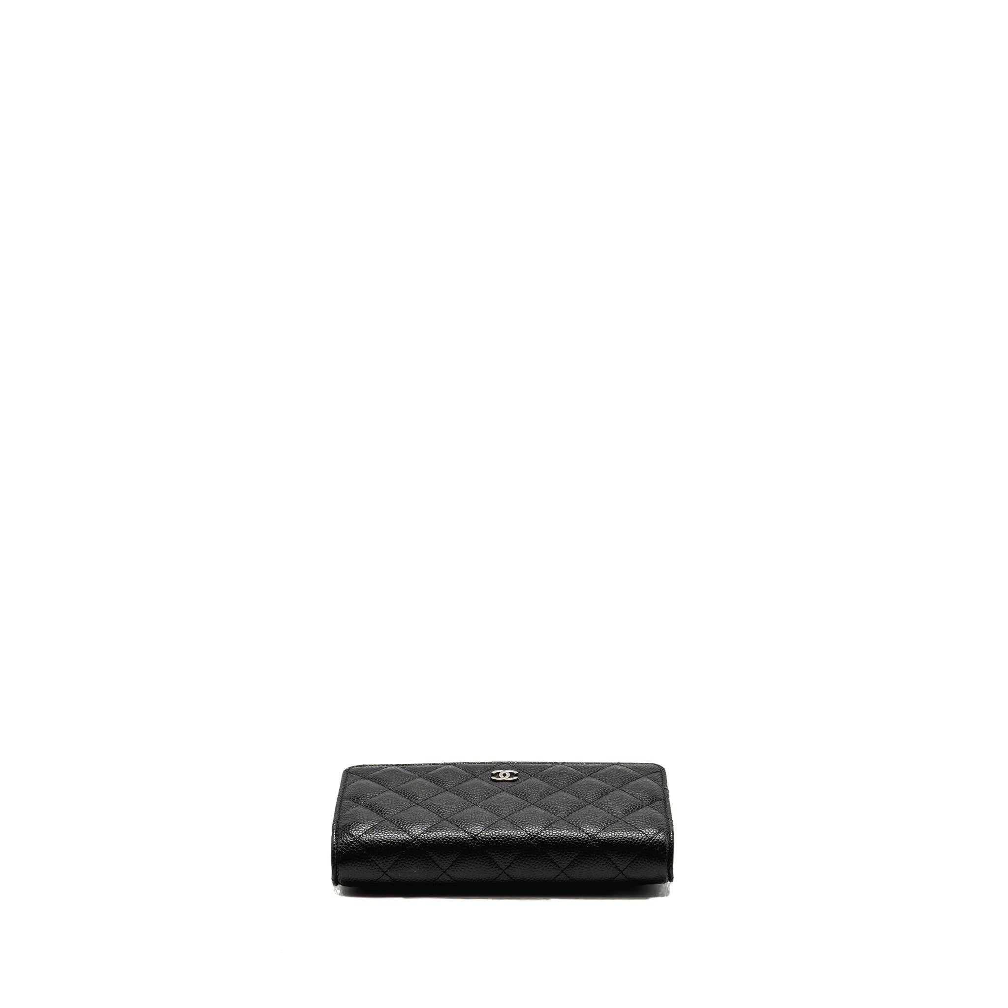 CHANEL CLASSIC WALLET ON CHAIN CAVIAR BLACK SHW (MICROCHIP)