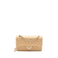 CHANEL MEDIUM CLASSIC DOUBLE FLAP BAG CAVIAR BEIGE SHW (MICROCHIP)