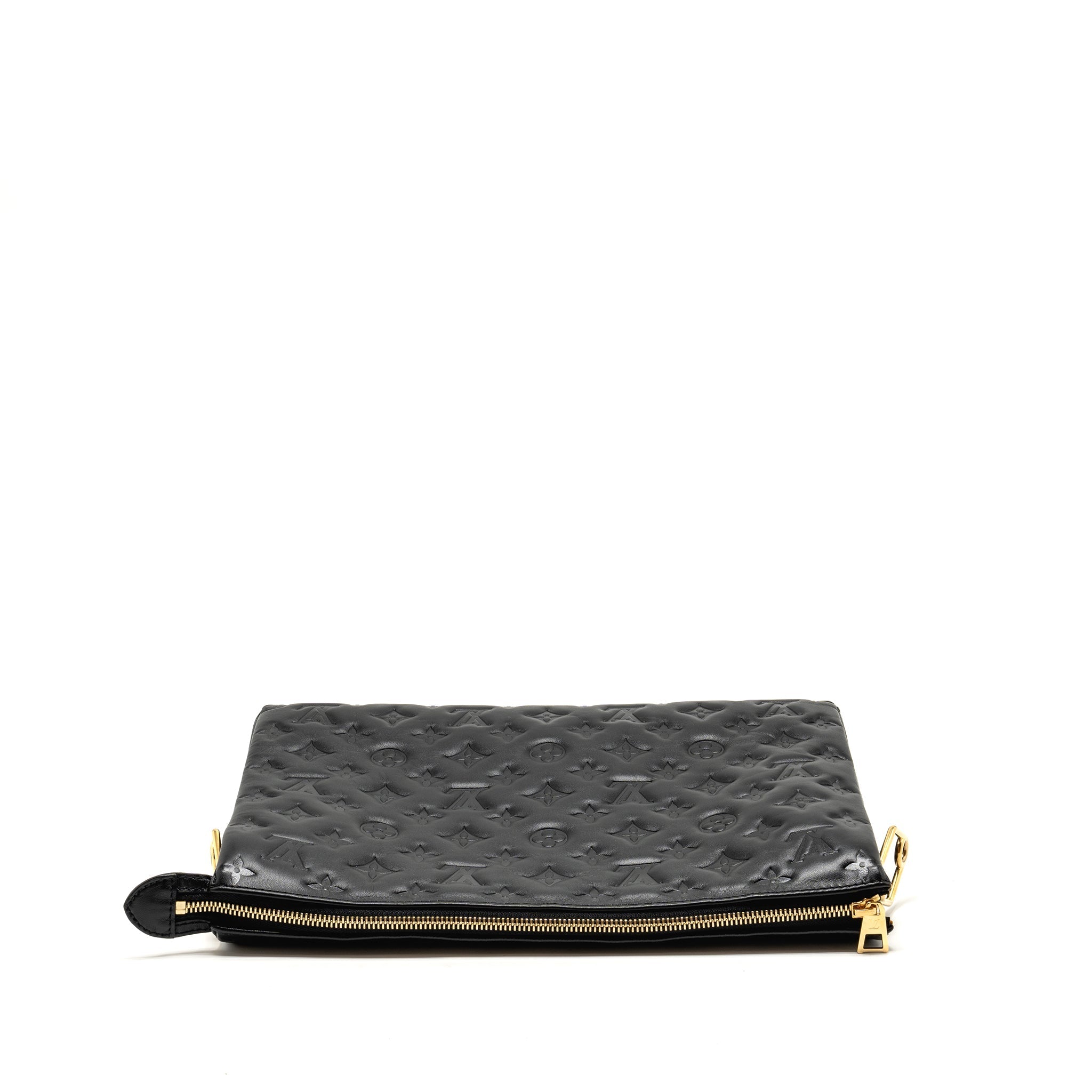 LOUIS VUITTON COUSSIN MM MONOGRAM-EMBOSSED PUFFY LAMBSKIN BLACK GHW