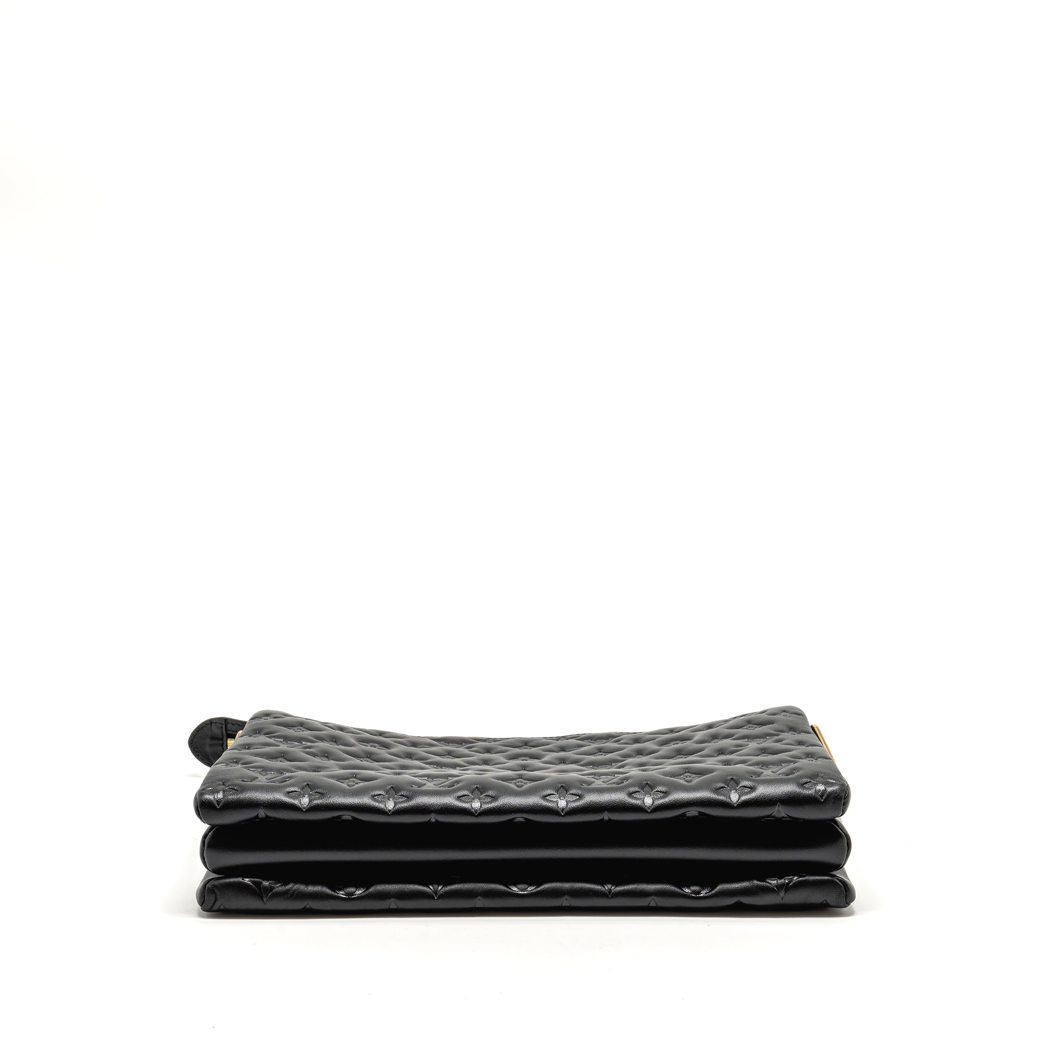 LOUIS VUITTON COUSSIN MM MONOGRAM-EMBOSSED PUFFY LAMBSKIN BLACK GHW