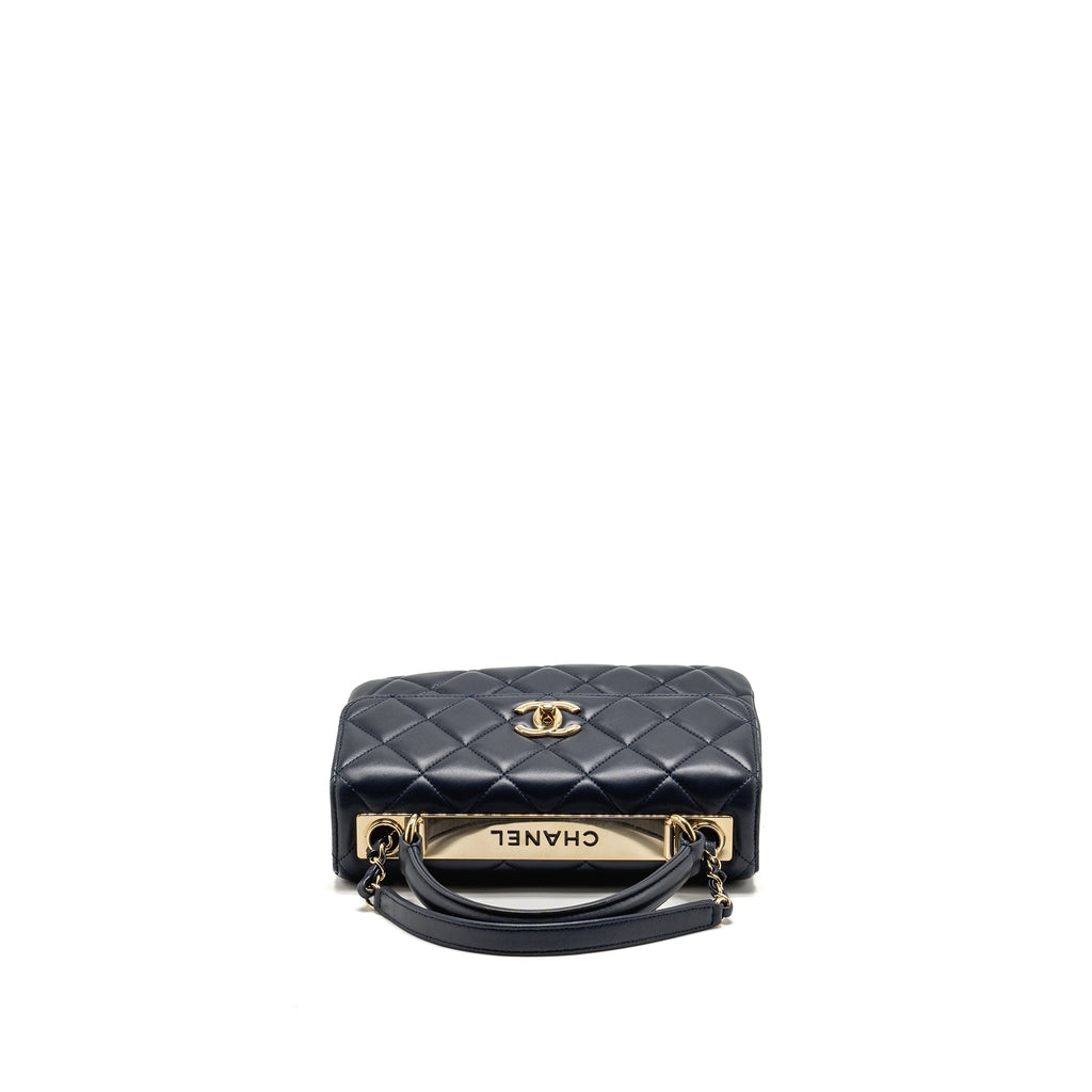 CHANEL SMALL TRENDY CC FLAP BAG LAMBSKIN BLUE LGHW