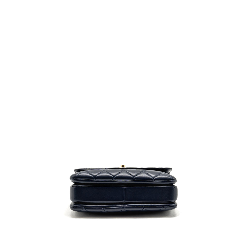 CHANEL SMALL TRENDY CC FLAP BAG LAMBSKIN BLUE LGHW