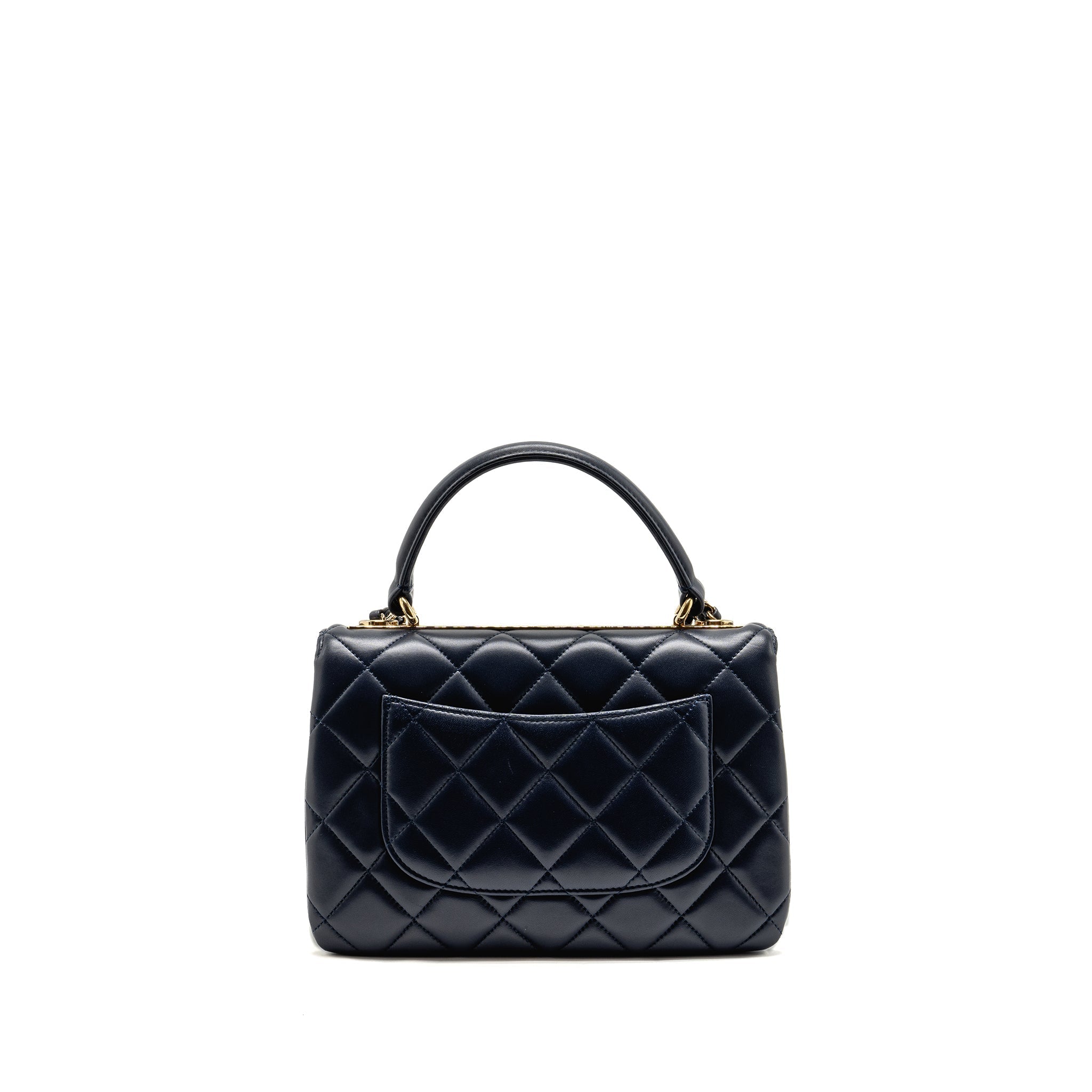 CHANEL SMALL TRENDY CC FLAP BAG LAMBSKIN BLUE LGHW