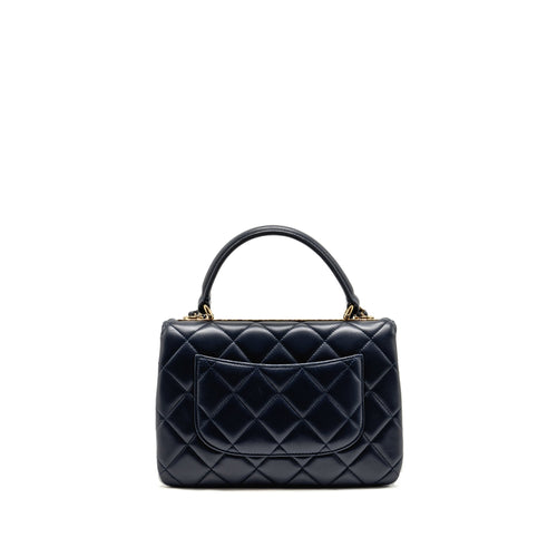 CHANEL SMALL TRENDY CC FLAP BAG LAMBSKIN BLUE LGHW