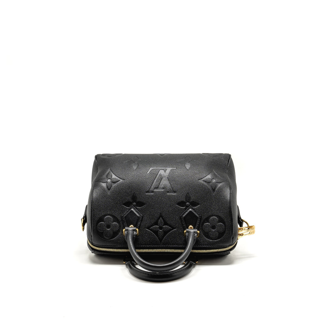 LOUIS VUITTON SPEEDY BANDOULIERE 25 MONOGRAM EMPREINTE LEATHER BLACK GHW