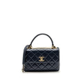 CHANEL SMALL TRENDY CC FLAP BAG LAMBSKIN BLUE LGHW