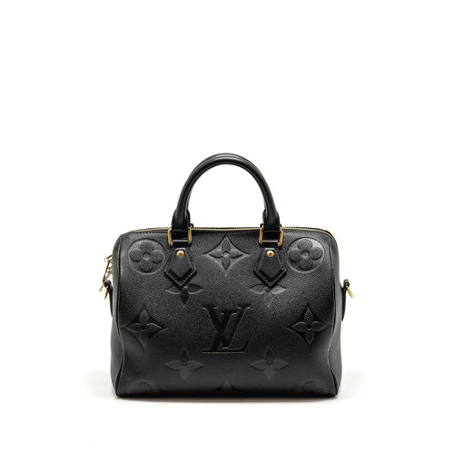 LOUIS VUITTON SPEEDY BANDOULIERE 25 MONOGRAM EMPREINTE LEATHER BLACK GHW