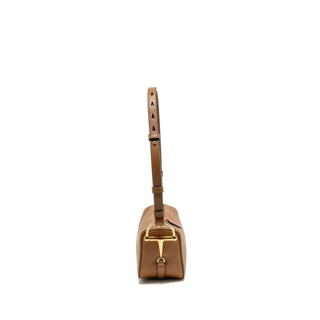 GUCCI HALF HORSEBIT MINI BAG CALFSKIN BROWN GHW